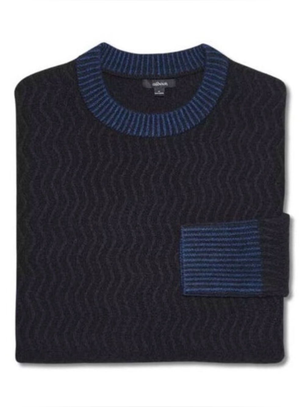 Allbirds Merino Wool Jumper XXL Navy Black Textured Crewneck Sustainable Men
